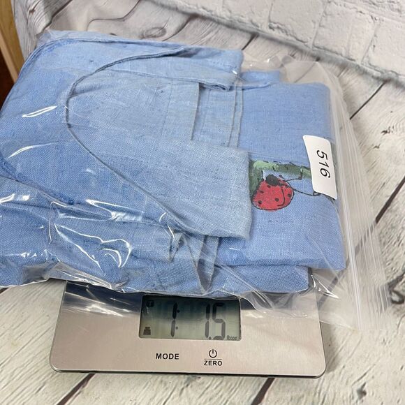 Mishi Maxi Linen Dress Women Small Chambray Hand Painted Artsy Pockets Boho - Picture 14 of 14